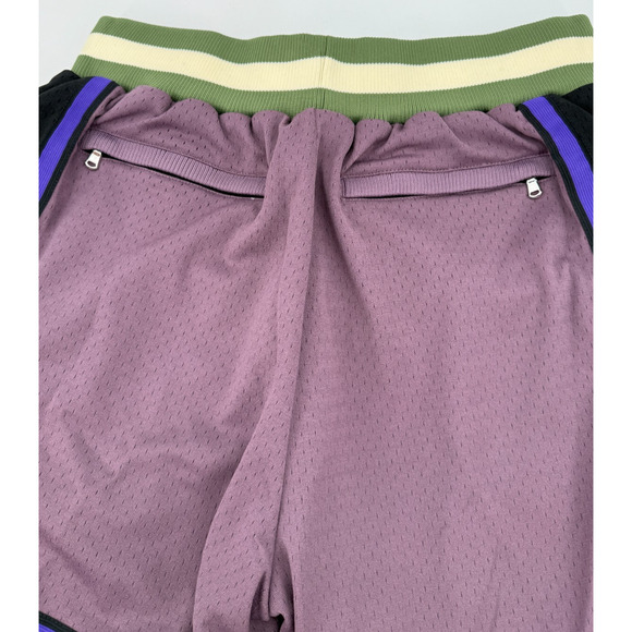 Feature Collab Mitchell & Ness Shorts Size XL Purple Green NWT - Picture 7 of 12